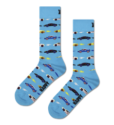 [HS-P003202] Happy Socks - Car Stripe Sock Light Blue